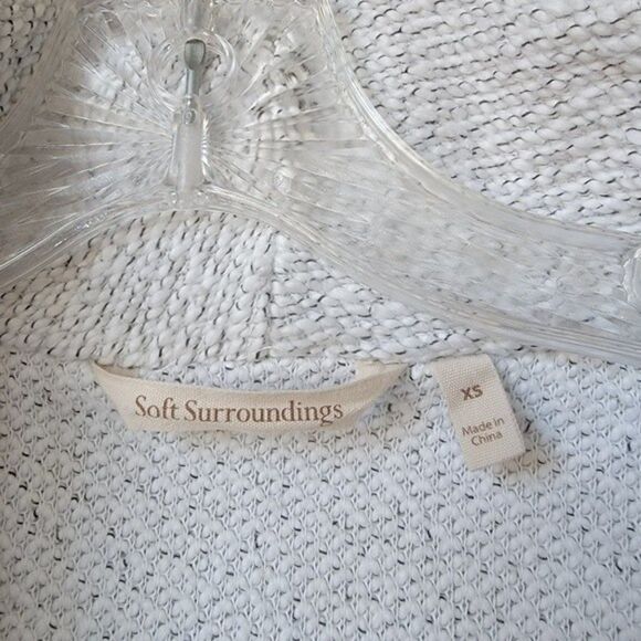 SOFT SURROUNDINGS Cowl Neck Sweater Light Gray Button Detail Size XS - Picture 7 of 11